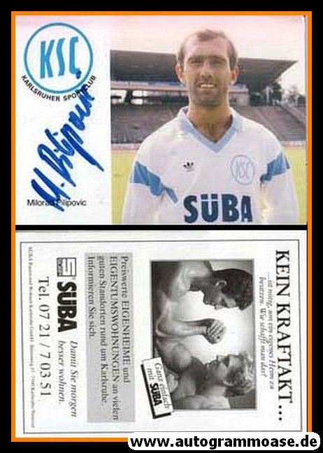 Autogramm Fussball | Karlsruher SC | 1987 | Milorad PILIPOVIC