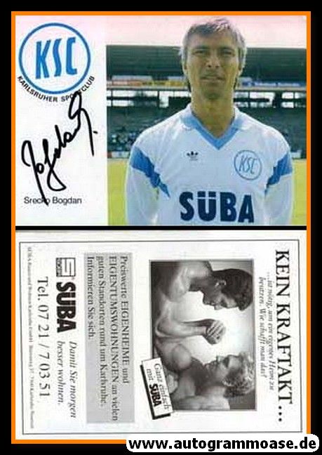 Autogramm Fussball | Karlsruher SC | 1987 | Srecko BOGDAN