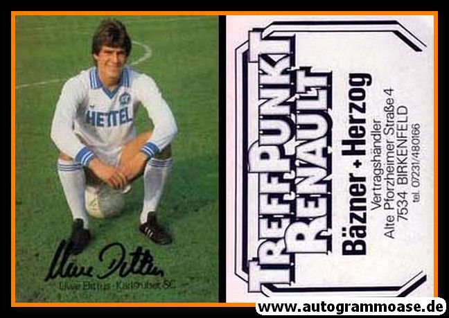 Autogramm Fussball | Karlsruher SC | 1980er Hettel | Uwe DITTUS (Renault)
