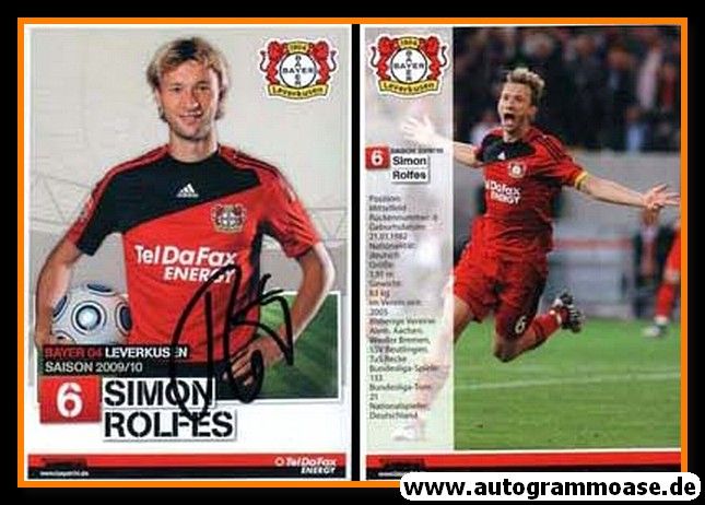 Autogramm Fussball | Bayer Leverkusen | 2009 | Simon ROLFES