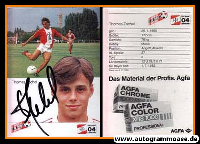 Autogramm Fussball | Bayer Leverkusen | 1985 | Thomas ZECHEL