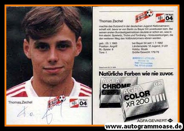 Autogramm Fussball | Bayer Leverkusen | 1984 | Thomas ZECHEL