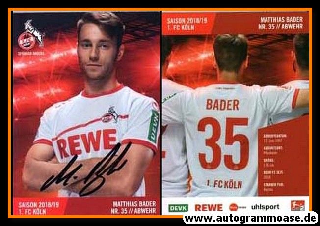 Autogramm Fussball | 1. FC Köln | 2018 | Matthias BADER