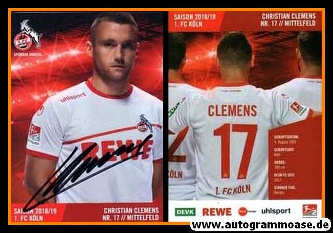 Autogramm Fussball | 1. FC Köln | 2018 | Christian CLEMENS