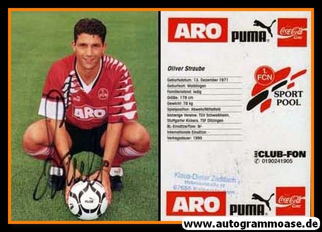 Autogramm Fussball | 1. FC Nürnberg | 1994 | Oliver STRAUBE