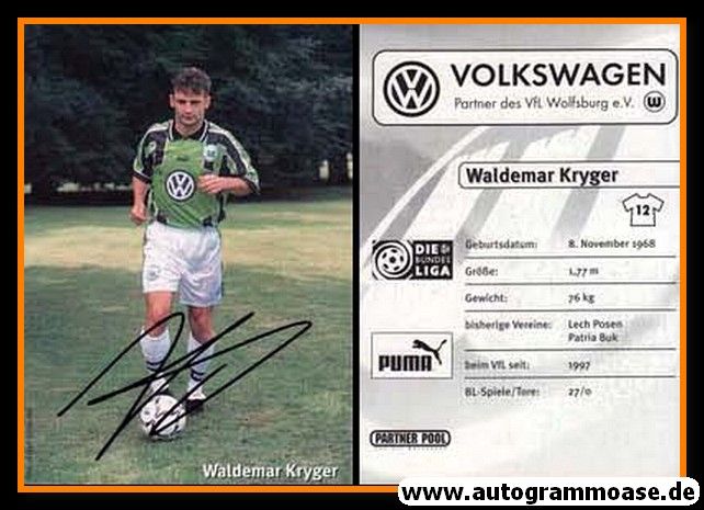 Autogramm Fussball | VfL Wolfsburg | 1999 | Waldemar KRYGER