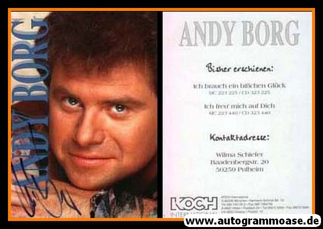 Autogramm Schlager | Andy BORG | 1995 "Ich Freu Mich Auf Dich" (Portrait Color Koch)