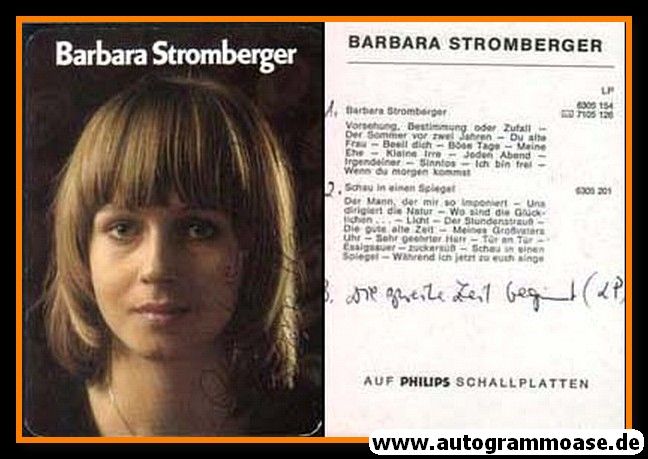 Autogramm Schlager | Barbara STROMBERGER | 1973 "Schau Spiegel" (Portrait Color) Philips
