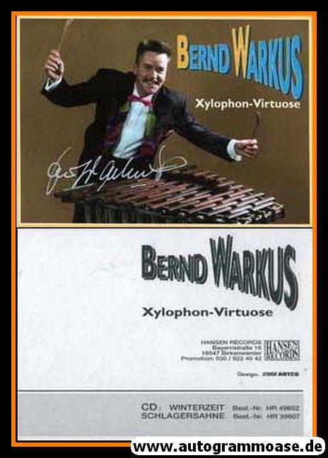 Autogramm Instrumental (Xylophon) | Bernd WARKUS | 1990er "Winterzeit" (Hansen)
