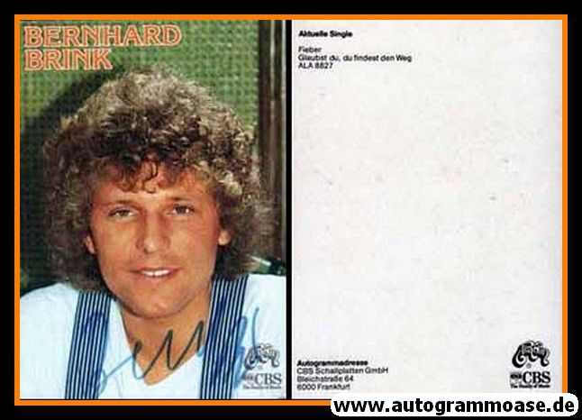 Autogramm Schlager | Bernhard BRINK | 1980 "Fieber" (Portrait Color CBS)