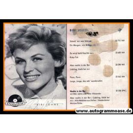 Autogramm Schlager | Bibi JOHNS | 1958 "Schenk Mir Was Schönes" (Portrait SW) Polydor _