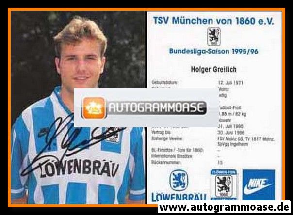 Autogramm Fussball | TSV 1860 München | 1995 | Holger GREILICH