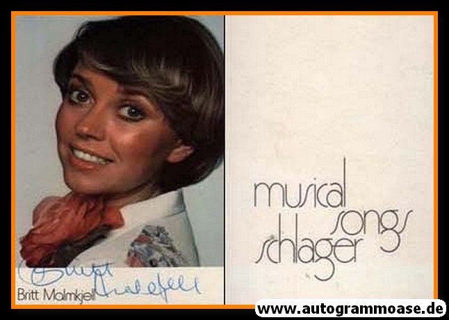 Autogramm Schlager | Britt MALMKJELL | 1980er (Portrait Color)