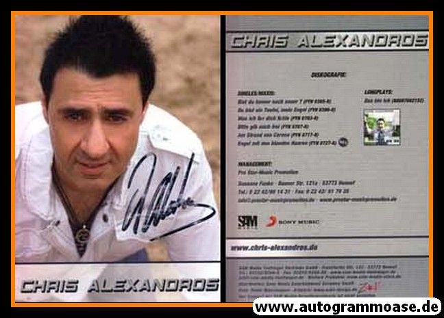 Autogramm Schlager | Chris ALEXANDROS | 2011 "Engel Mit Den Blonden Haaren" (Sony)