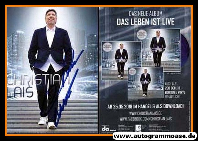 Autogramm Schlager | Christian LAIS | 2018 "Das Leben Ist Live" (Portrait Color DA)