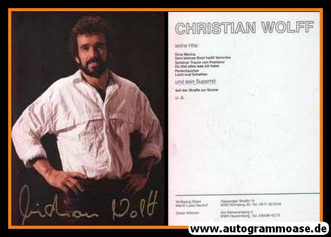Autogramm Schlager | Christian WOLFF | 1980er (Portrait Color)