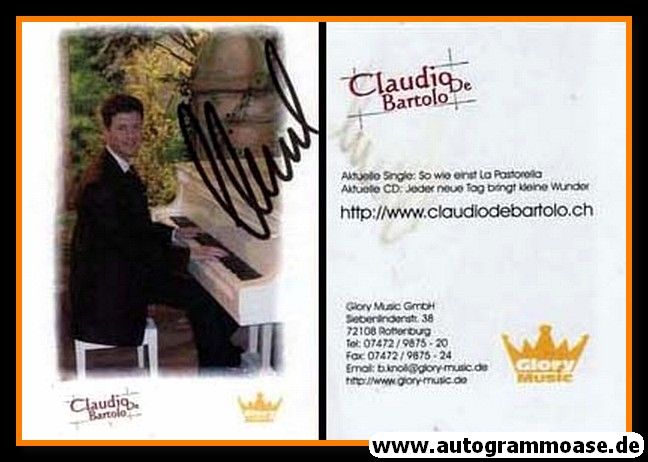 Autogramm Volksmusik | Claudio DE BARTOLO | 2001 "Jeder Neue Tag" (Glory) 1