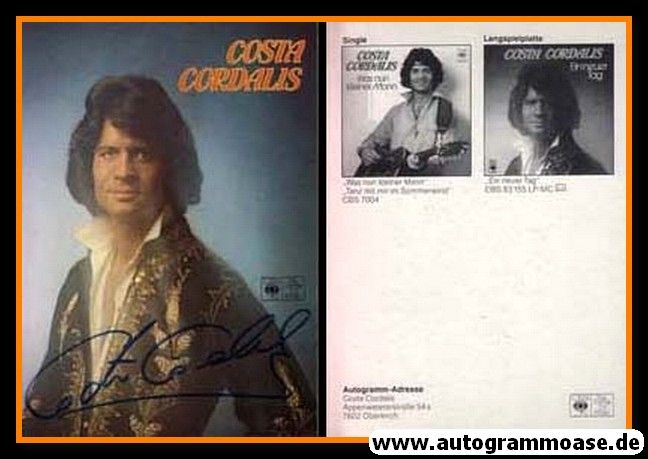 Autogramm Schlager | Costa CORDALIS | 1992 "Was Nun kleiner Mann" (CBS)