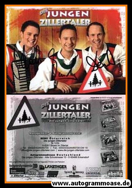 Autogramme Volksmusik | DIE JUNGEN ZILLERTALER | 2010er (Portrait Color) 