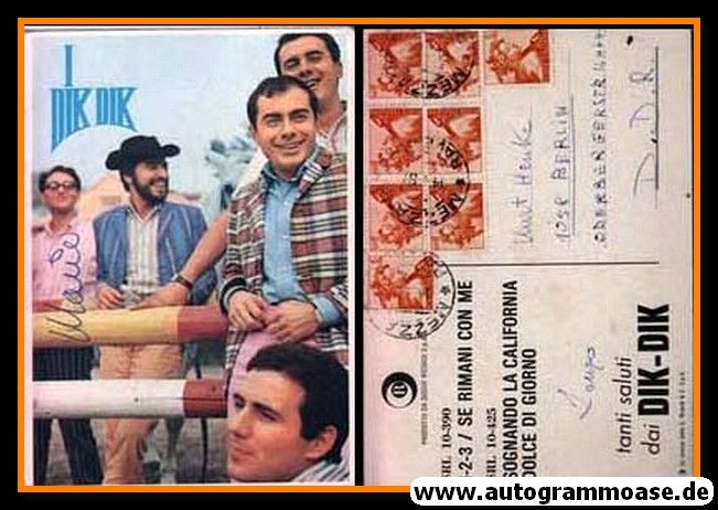Autogramm Pop (Italien) | DIK DIK | 1960er (Portrait Color)