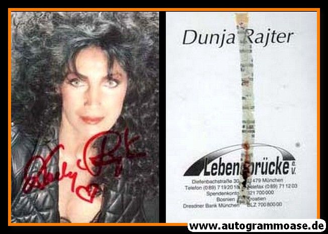 Autogramm Schlager | Dunja RAJTER | 2000er (Portrait Color) Lebensbrücke