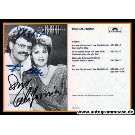 Autogramme Schlager | DUO CALIFORNIA | 1986 "Auf Der Suche" (Polydor)