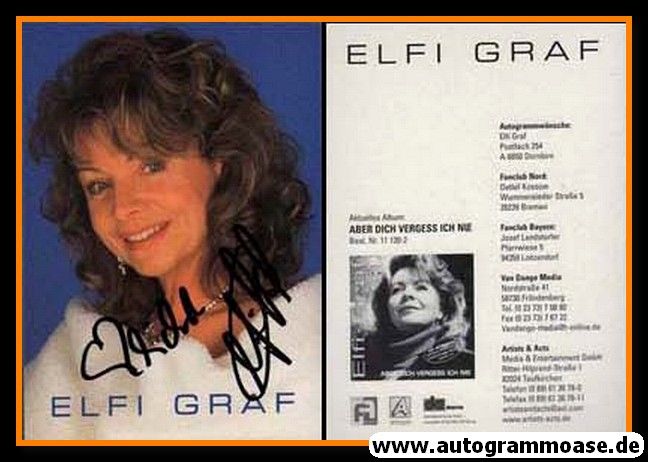 Autogramm Schlager | Elfi GRAF | 2001 "Aber Dich Vergess Ich Nie"