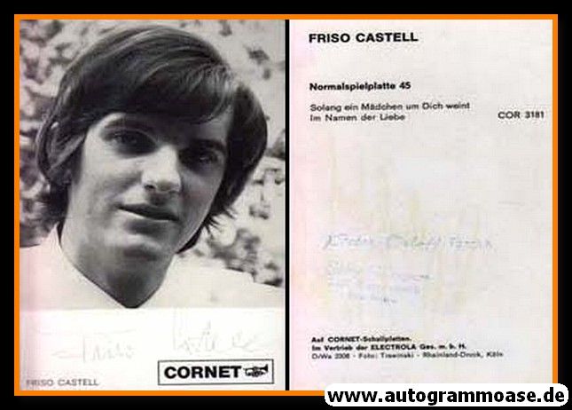 Autogramm Schlager | Friso CASTELL | 1971 "Solang Ein Mädchen" (Cornet)