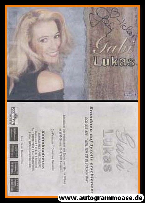 Autogramm Volksmusik | Gabi LUKAS | 2002 "Weil Ich So Glücklich Bin" (Tyrolis)