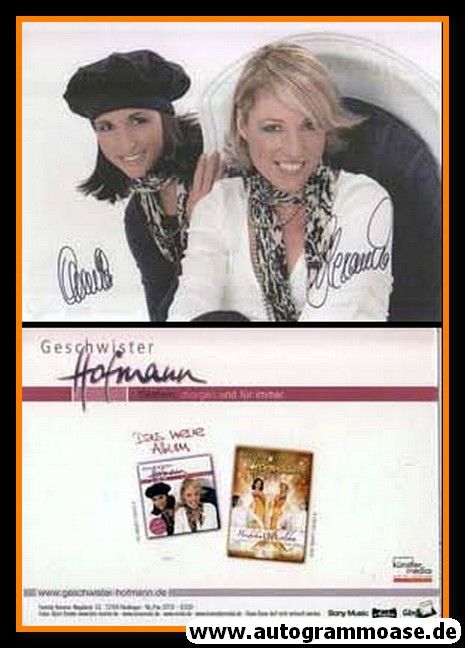 Autogramme Schlager | GESCHWISTER HOFMANN | 2009 "Gestern Morgen" (Portrait Color Sony)