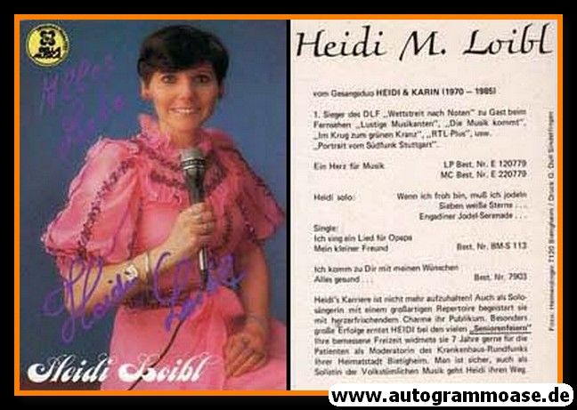 Autogramm Volksmusik | Heidi LOIBL | 1980er (Portrait Color) 