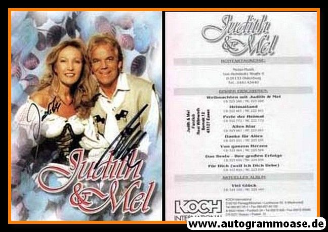 Autogramme Schlager | JUDITH & MEL | 1998 "Viel Glück" (Portrait Color Koch)