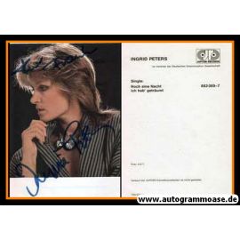 Autogramm Schlager | Ingrid PETERS | 1985 "Noch Eine Nacht" (Jupiter)