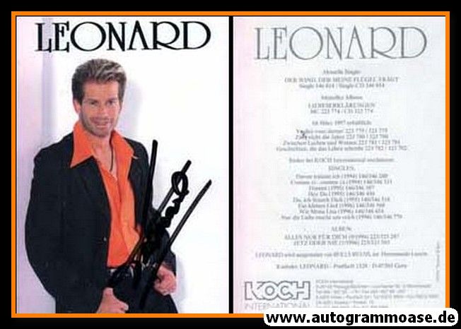 Autogramm Schlager | LEONARD | 1997 "Der Wind ..." (Portrait Color Koch)