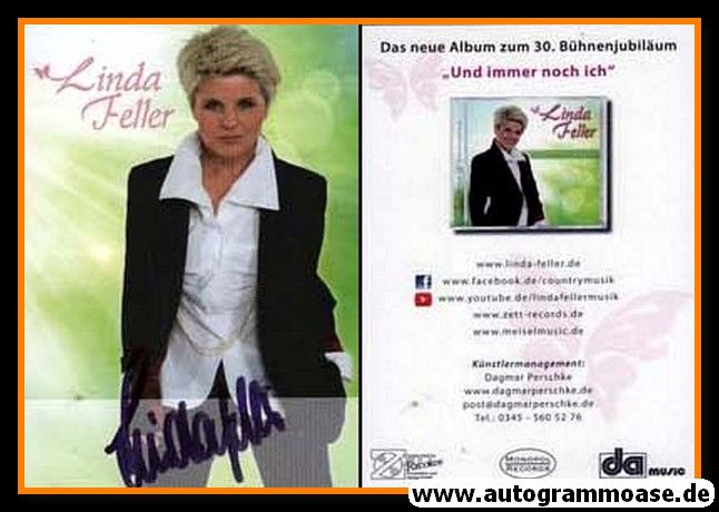 Autogramm Schlager | Linda FELLER | 2014 "Und Immer Noch Ich" (Zett)
