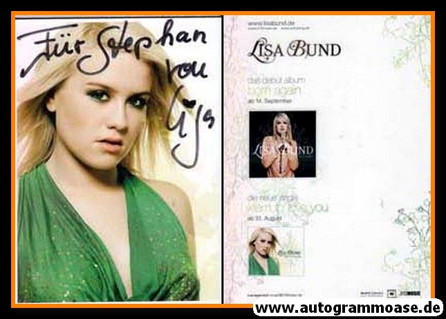 Autogramm Pop | Lisa BUND | 2007 "Born Again" (Portrait Color) Sony