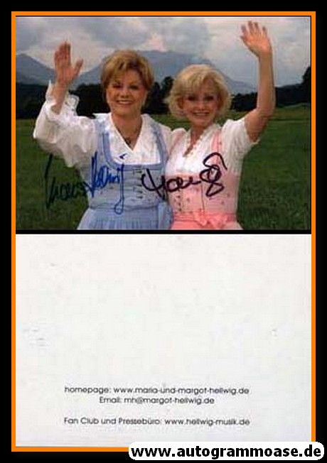 Autogramme Volksmusik | Margot + Maria HELLWIG | 1990er (Portrait Color) Website