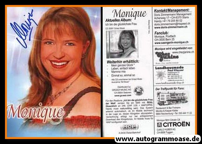 Autogramm Schlager | MONIQUE | 2007 "Glücklichste Frau" (Portrait Color MCP)