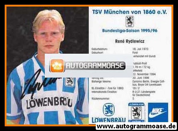 Autogramm Fussball | TSV 1860 München | 1995 | Rene RYDLEWICZ