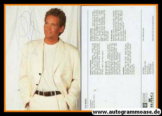Autogramm Schlager | Olaf BERGER | 1999 "Hautnah Ist Nicht Genug" (Portrait Color White)