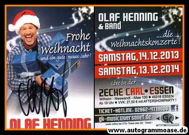 Autogramm Schlager | Olaf HENNING | 2013 "Frohe Weihnacht" (Portrait Color)