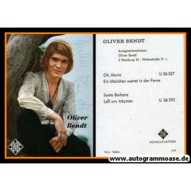 Autogramm Schlager | Oliver BENDT | 1974 "Oh Marie" (Telefunken)
