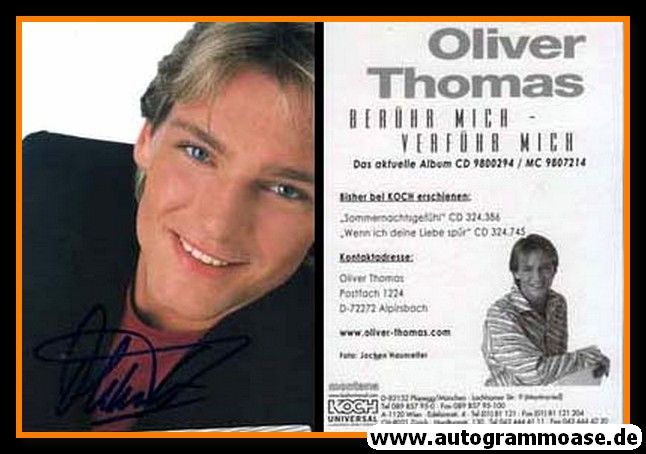 Autogramm Schlager | Oliver THOMAS | 2003 "Berühr Mich" (Koch)