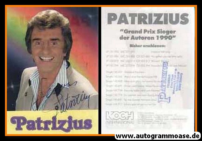 Autogramm Schlager | PATRIZIUS | 1990 (GP Autoren) Portrait Color Koch