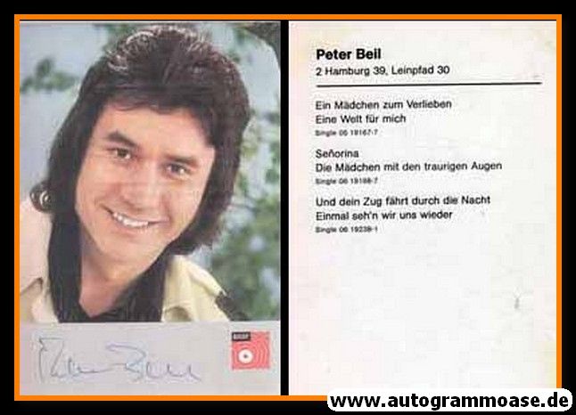 Autogramm Volksmusik | Peter BEIL | 1962 "Und Dein Zug" (BASF)