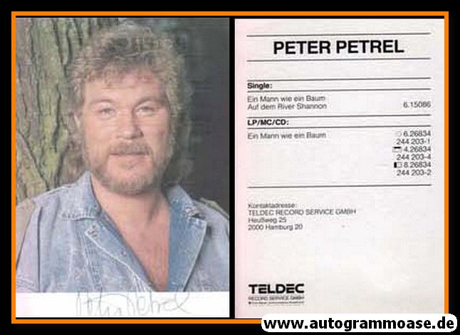 Autogramm Schlager | Peter PETREL | 1988 "Ein Mann Wie Ein Baum" (Portrait Color Teldec)