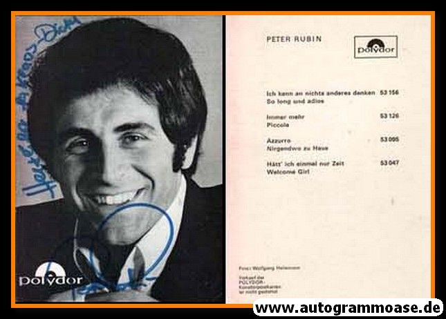 Autogramm Schlager | Peter RUBIN | 1969 "Ich Kann An Nichts Anderes Denken" (Portrait SW Polydor)