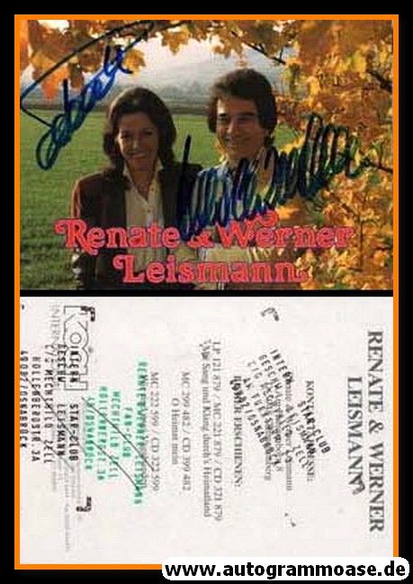Autogramme Schlager | Renate + Werner LEISMANN | 1980er (Portrait Color) Koch