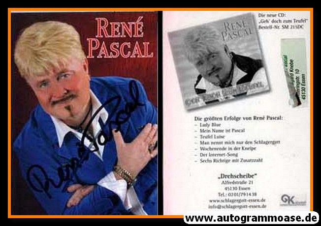 Autogramm Schlager | Rene PASCAL | 2011 "Geh Doch Zum Teufel" (Portrait Color)
