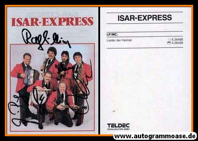 Autogramme Volksmusik | ISAR-EXPRESS | 1987 "Lieder Der Heimat" (Teldec)